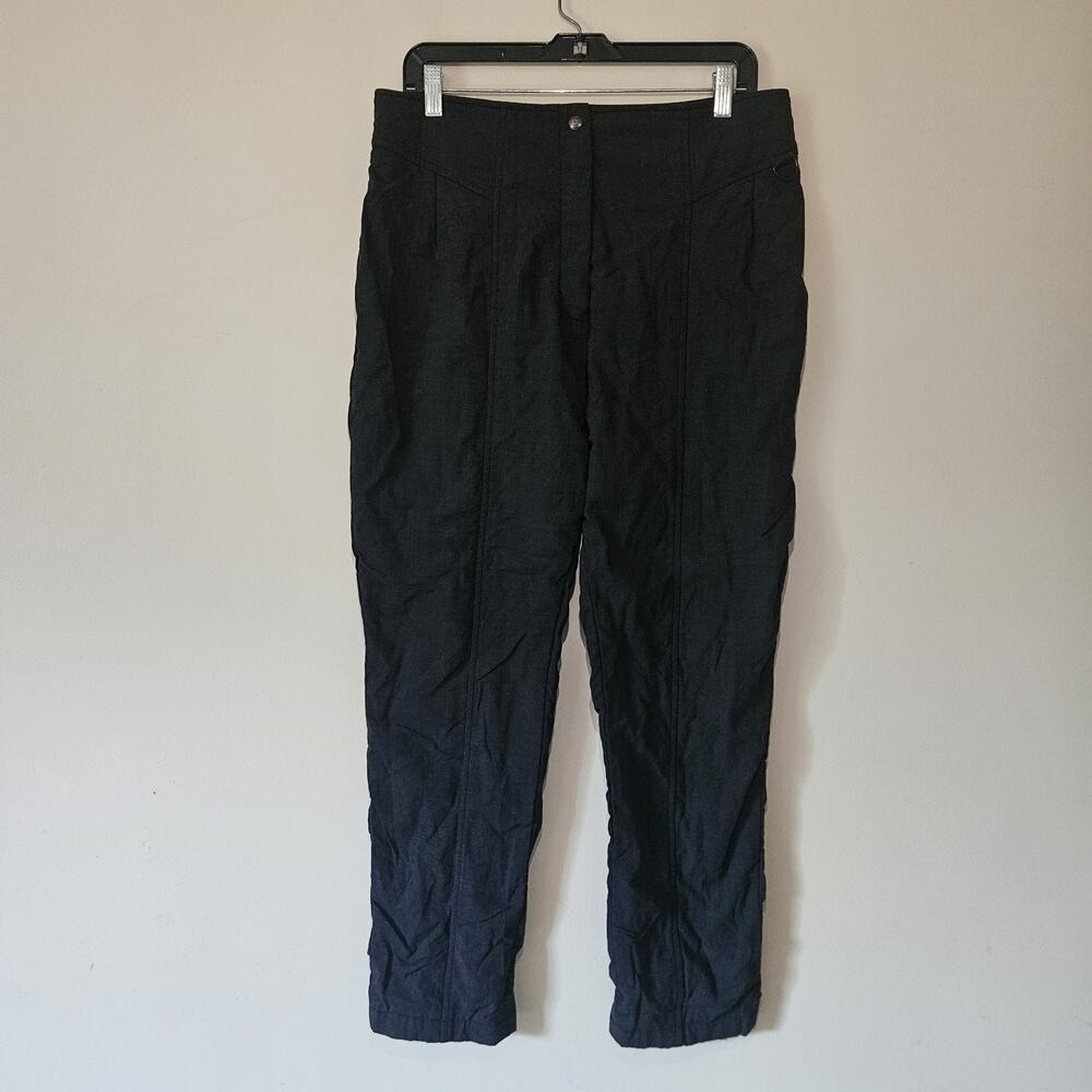 LL Bean Womens Fleece Lined Hiking Pants Black Outdoor Trail Size 12